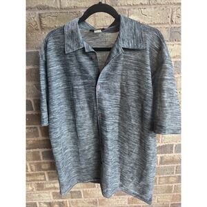 Pop Icon Shirt Mens XL Silver Metallic See Through Rave Dance Groovy Retro